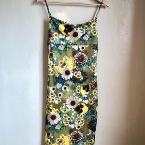 Y2K 90s spaghetti strap floral dress